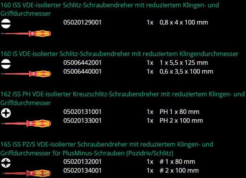 Wera 160 iSS/7 Schraubendrehersatz Kraftform Plus Serie 100, 7-teilig (05135961001)