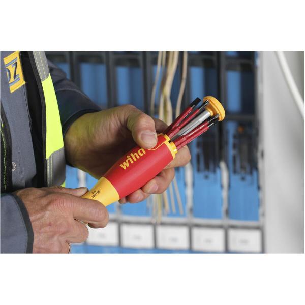 Wiha 2831-09020 Schraubendreher mit Bit Magazin LiftUp electric, VDE, 6 Bits (38610)