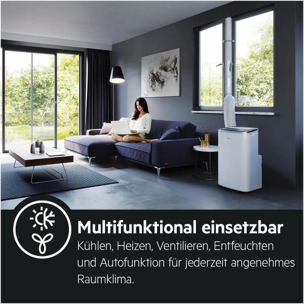 AEG AXP26U338CW Mobiles Klimagerät, EEK:A, 2,6kW, nachhaltiges Kältemittel, ChillFlex Pro, weiß