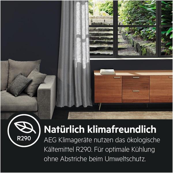 AEG AXP26U338CW Mobiles Klimagerät, EEK:A, 2,6kW, nachhaltiges Kältemittel, ChillFlex Pro, weiß