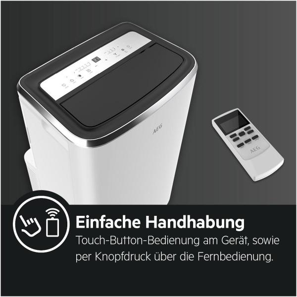 AEG AXP26U338CW Mobiles Klimagerät, EEK:A, 2,6kW, nachhaltiges Kältemittel, ChillFlex Pro, weiß