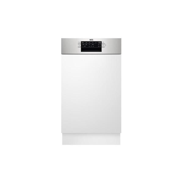 ARDEBO.de AEG FEE73407ZM Teilintegrierter Geschirrspüler, 45 cm breit, 9 Maßgedecke, AutoOff, AirDry, QuickLift, edelstahl