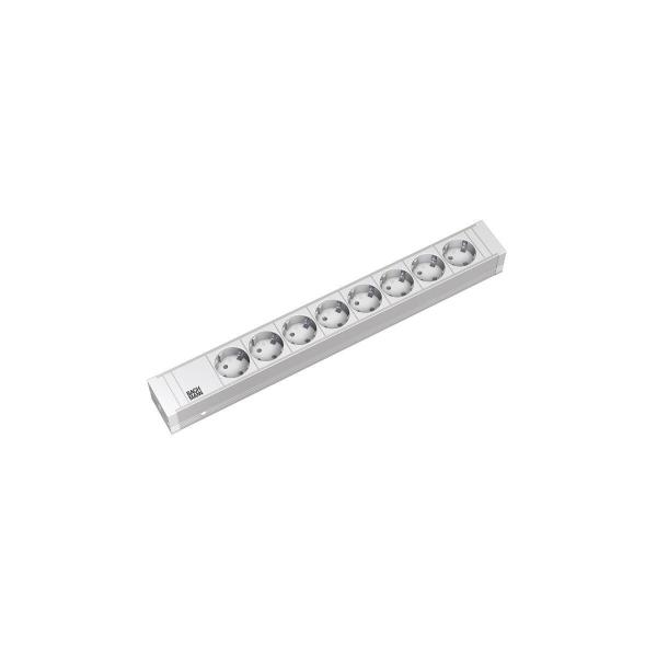 ARDEBO.de Bachmann Steckdosenleiste 8x Steckdose, 19 Zoll, 1,5HE, weiß (333.001)