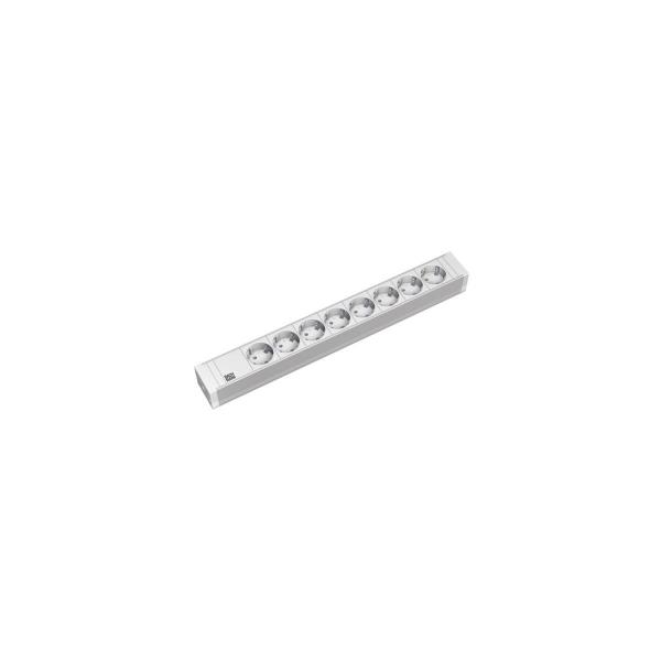 ARDEBO.de Bachmann 19 Zoll Steckdosenleiste, 8xSchuko, 1HE PVC, 2m, grau (333.601)