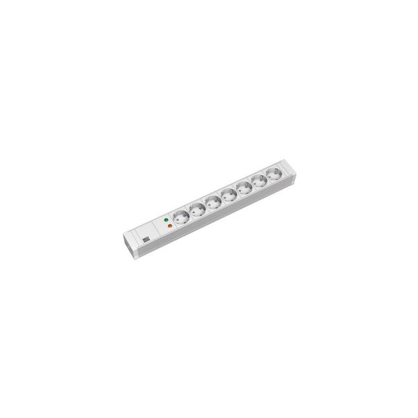 ARDEBO.de Bachmann 19 Zoll Steckdosenleiste, 7xSchuko, 1HE PVC, ÜSS, 2m, grau (333.604)