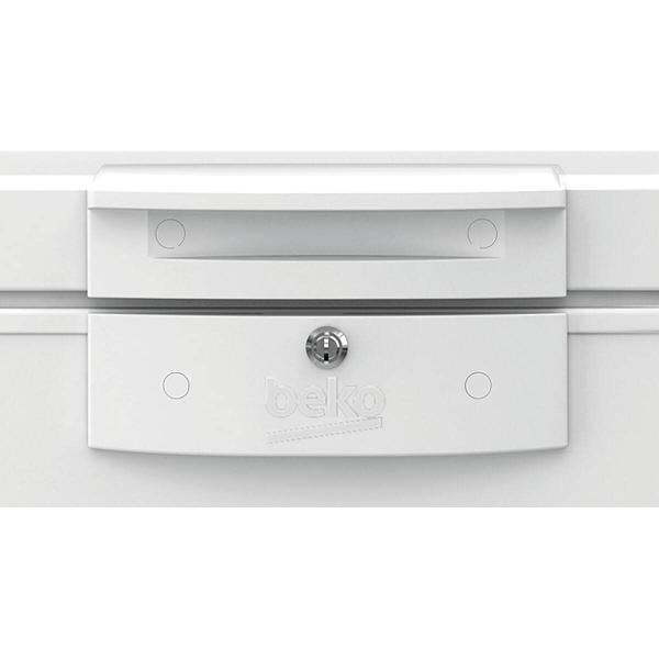 Beko HSM46740 Stand Gefriertruhe, 155,5 cm breit, 451 L, LED Illumination, Türschloss, weiß