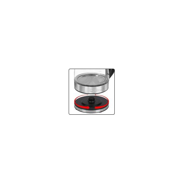 Clatronic WKS 3744 G Wasserkocher, 2200W, 1,7L, Wasserstandsanzeige, Trockengeh-/Überhitzungsschutz, Edelstahl und Glas (263935)