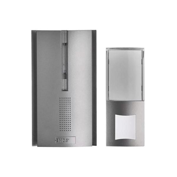 EMOS P5763 Drahtlose Türklingel für 3xAA, Signalerweiterung, silber (3402060001)