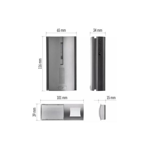 EMOS P5763 Drahtlose Türklingel für 3xAA, Signalerweiterung, silber (3402060001)