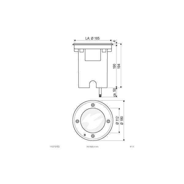 EVN PENTOLA LED Bodeneinbauleuchte, rund, IP67, 110-240V, 15W, 3000K, 1315m, Edelstahl/Alu (PC67101502)