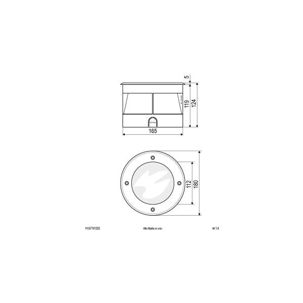 EVN LED Bodeneinbau, rund, IP67, 110-240V, 12W, 3000K, 950lm, EDS / Alu (PC67101202)
