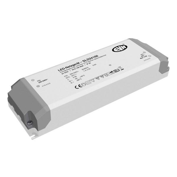 ARDEBO.de EVN SLD-Serie Netzgerät 24V/DC, 33,6-100W, IP20, Primär: 220-240V/AC, dimmbar mit Phasenan- und Phasenabschnitt-Dimmer (SLD24100)