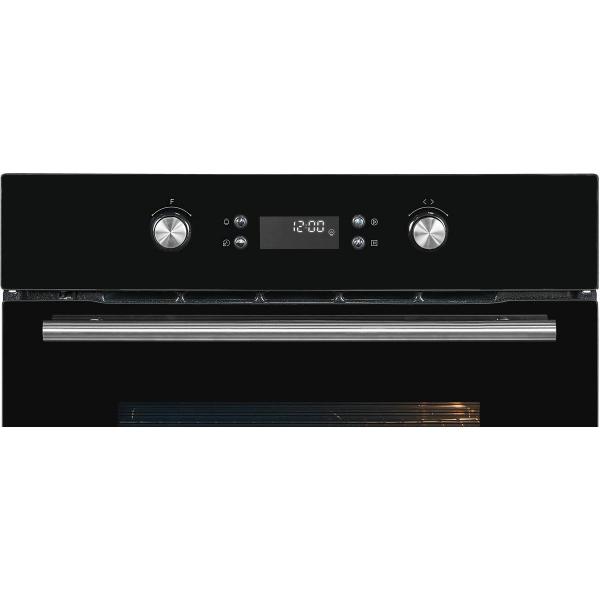 Exquisit EBEP697-H-030 Einbaubackofen, 60 cm breit, 70L, Grill, 11 Funktionen, Versenkknebel, Timer, schwarz