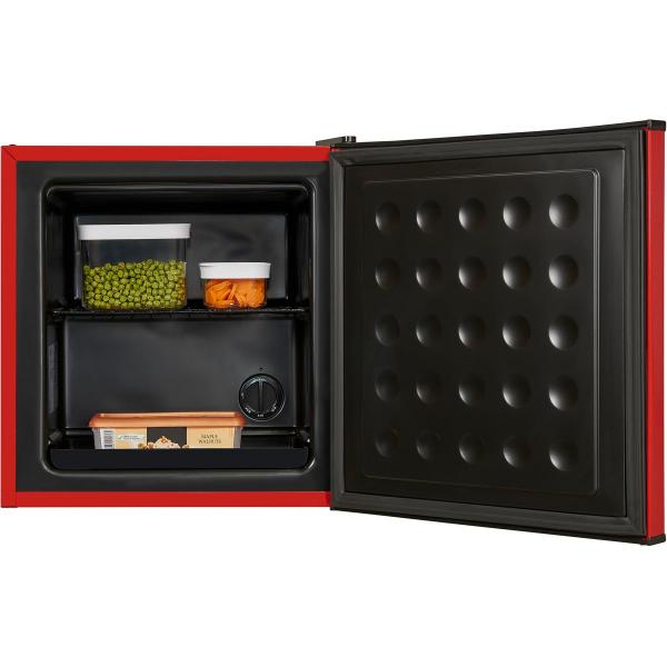 Exquisit GB40-150E Stand Mini Gefrierschrank, 47 cm breit, 31L, Temperatureinstellung, rot