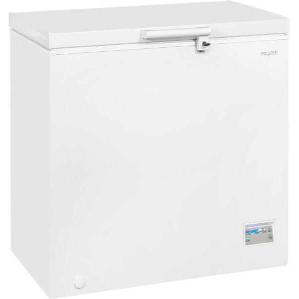 ARDEBO.de Exquisit GT200-HE-040C Stand Gefriertruhe, 103 cm breit, 198 L, LED Beleuchtung, 2 Körbe, Schnellgefrierfunktion, weiß