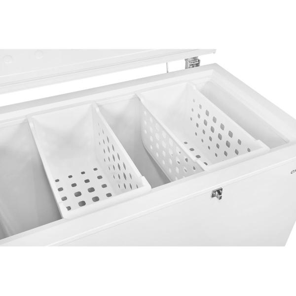 Exquisit GT200-HE-040C Stand Gefriertruhe, 103 cm breit, 198 L, LED Beleuchtung, 2 Körbe, Schnellgefrierfunktion, weiß
