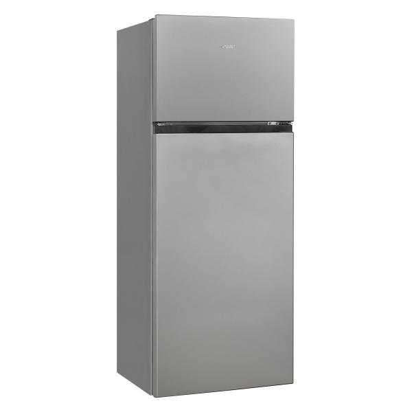 Exquisit KGC270-45-010E Stand Kühl-Gefrierkombination, 55 cm breit, 206 L, LED Beleuchtung, silber