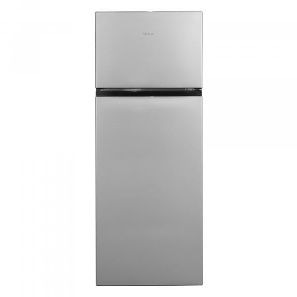 Exquisit KGC270-45-010E Stand Kühl-Gefrierkombination, 55 cm breit, 206 L, LED Beleuchtung, silber
