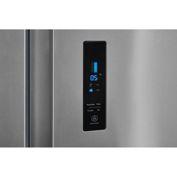 Exquisit SBS560-050D Side by side Kühlschrank, 91,2cm breit, 562L, NoFrost, Digitale Kontrolle, LED-Beleuchtung, Umluftventilator, inoxlook
