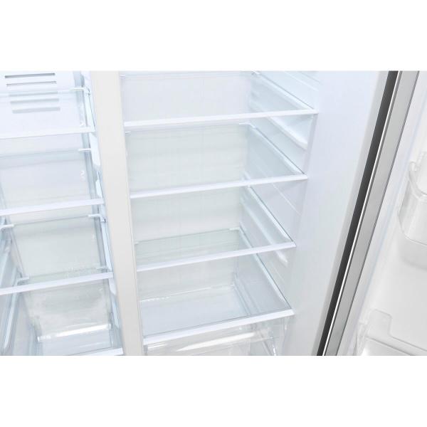 Exquisit SBS560-050D Side by side Kühlschrank, 91,2cm breit, 562L, NoFrost, Digitale Kontrolle, LED-Beleuchtung, Umluftventilator, inoxlook