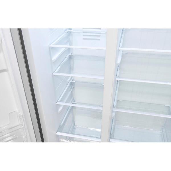 Exquisit SBS560-050D Side by side Kühlschrank, 91,2cm breit, 562L, NoFrost, Digitale Kontrolle, LED-Beleuchtung, Umluftventilator, inoxlook