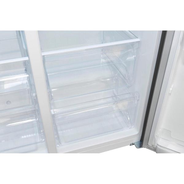 Exquisit SBS560-050D Side by side Kühlschrank, 91,2cm breit, 562L, NoFrost, Digitale Kontrolle, LED-Beleuchtung, Umluftventilator, inoxlook