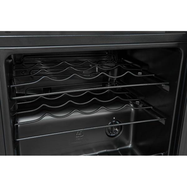 Exquisit WS1-12-GTE-030G Stand Weinkühlschrank, 48 cm breit, 14 Standardweinflaschen, Türanschlag wechselbar, Temperatureinstellung, schwarz