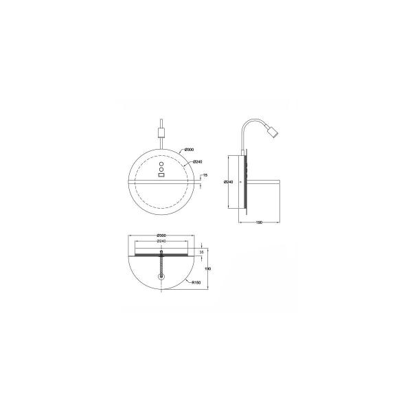 Fabas Luce Dual Wandleuchte, LED, holz/weiß (3717-20-102)