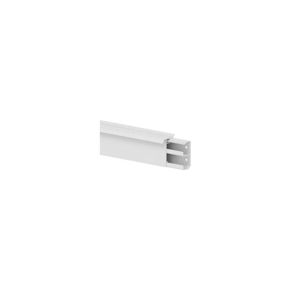 ARDEBO.de GGK 112482 Sockelleistenkanal SL/T 20x50-9010, PVC mit Teppichkante, 2 Kammern, reinweiß