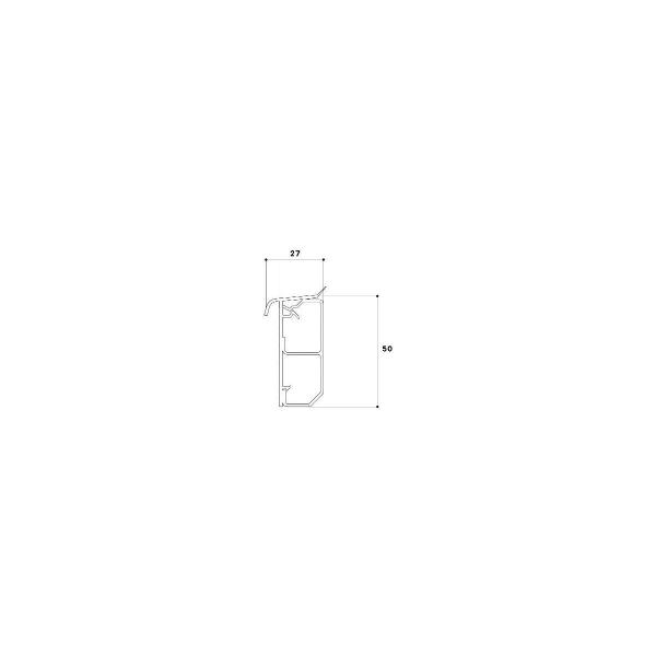 GGK 112482 Sockelleistenkanal SL/T 20x50-9010, PVC mit Teppichkante, 2 Kammern, reinweiß