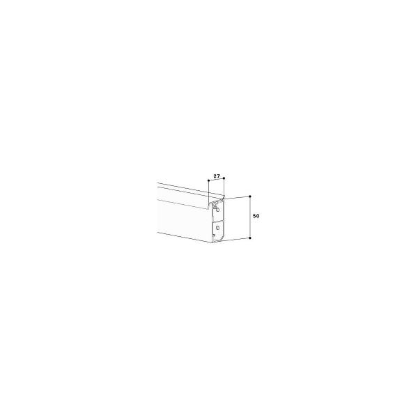 GGK 112482 Sockelleistenkanal SL/T 20x50-9010, PVC mit Teppichkante, 2 Kammern, reinweiß