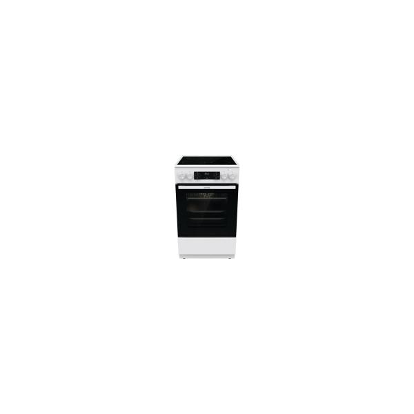 ARDEBO.de Gorenje GECS5C70WA Elektro-Standherd, 50cm breit, 70L, Glaskeramik, Pizza-Funktion, ExtraSteam, weiß