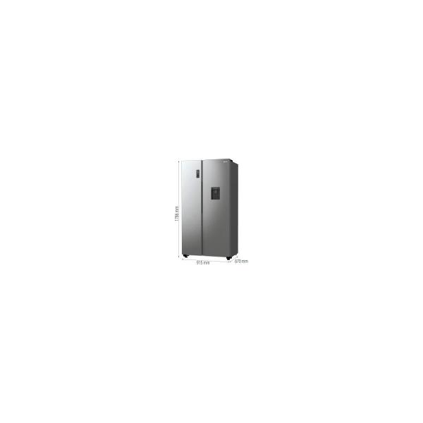 Gorenje NRR9185DAXLWD Stand Side-by-Side Kombination, 91,5 cm breit, 547 L, NoFrost Plus, FastFreeze, TwistIce, grau metallic strukturiert