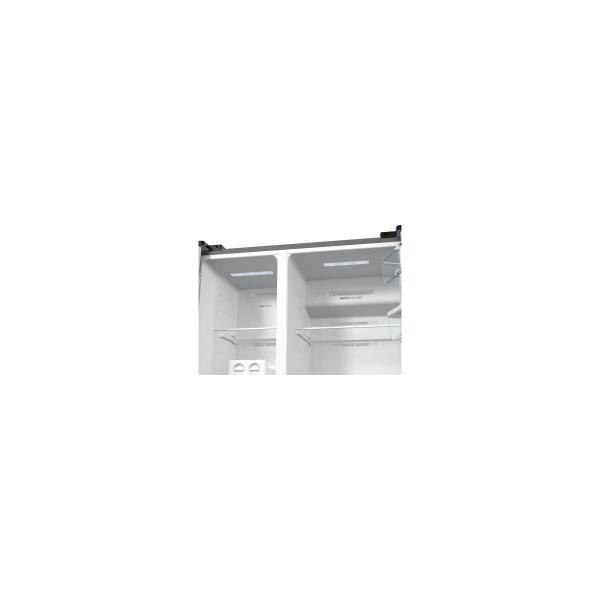 Gorenje NRR9185DAXLWD Stand Side-by-Side Kombination, 91,5 cm breit, 547 L, NoFrost Plus, FastFreeze, TwistIce, grau metallic strukturiert
