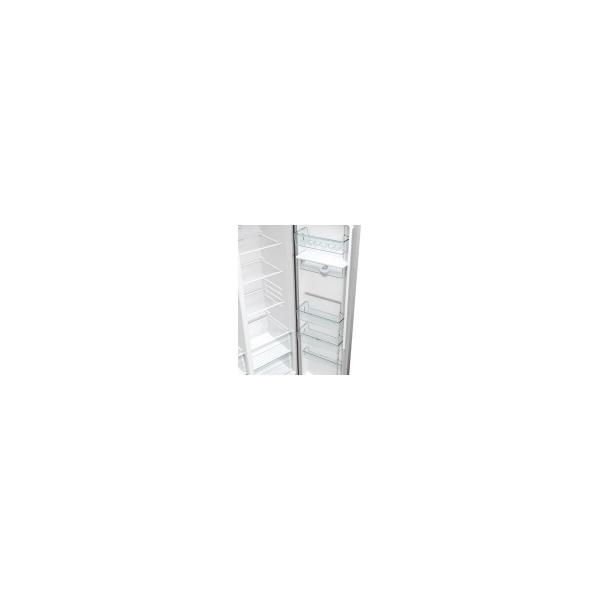 Gorenje NRR9185DAXLWD Stand Side-by-Side Kombination, 91,5 cm breit, 547 L, NoFrost Plus, FastFreeze, TwistIce, grau metallic strukturiert