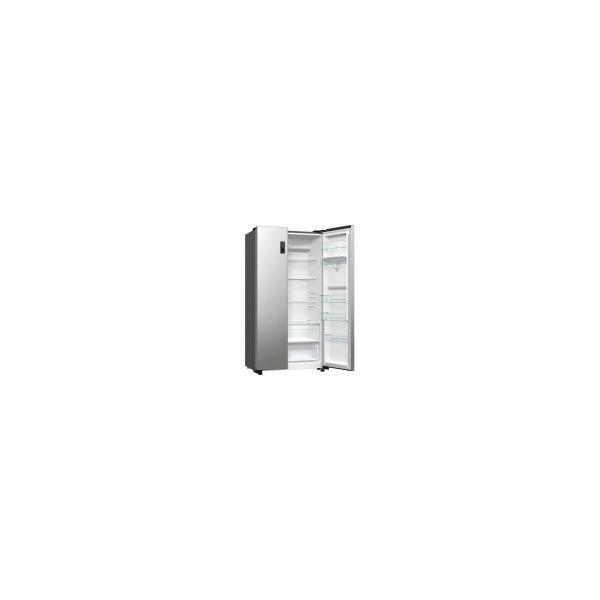 Gorenje NRR9185DAXLWD Stand Side-by-Side Kombination, 91,5 cm breit, 547 L, NoFrost Plus, FastFreeze, TwistIce, grau metallic strukturiert
