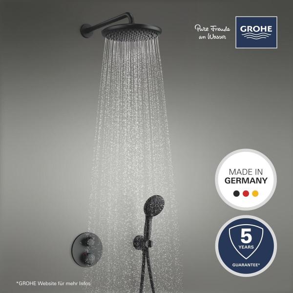 GROHE Precision Thermostat Duschsystem, Unterputz, Quickfix, mit Vitalio Start 250, mattschwarz (348832430)