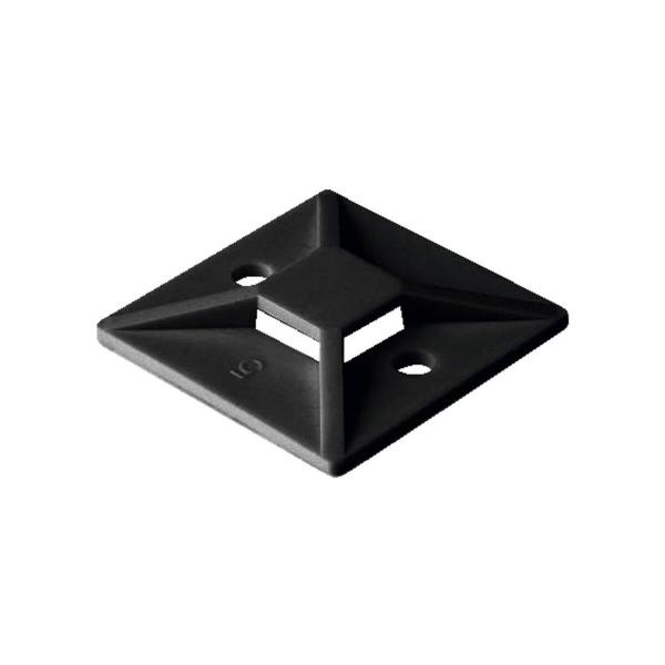 ARDEBO.de Hellermann MB5A3-PA66-BK-C1 selbstklebender Befestigungssockel, 38x38mm, schwarz, 100 Stück (151-28530)