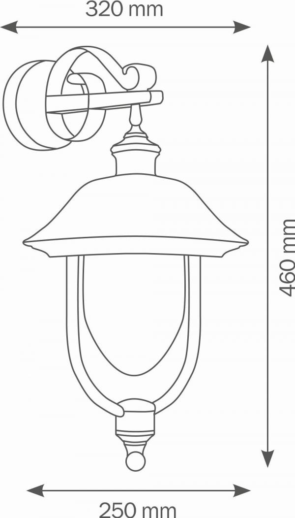 LCD Wandleuchte, hängend, E27, 100W, Kupfer (1154)