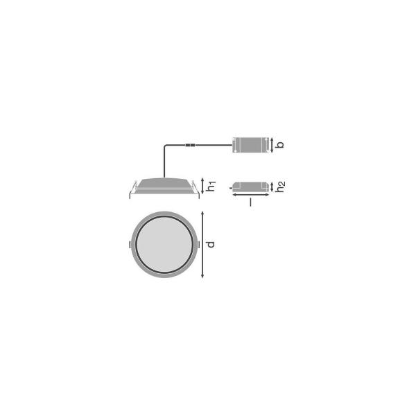 LEDVANCE DL ALU DN 200 WT Downlight Alu 25W, 3000K, IP44/IP20
