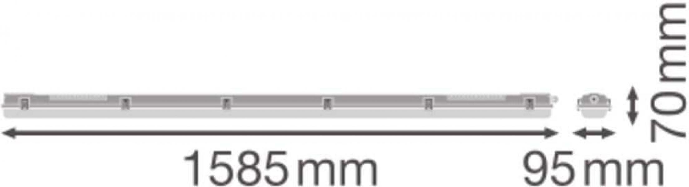 LEDVANCE DAMP PROOF HOUSING GEN 3 1500 P 2XLAMP I, Feuchtraumleuchte, T8-LED-Lampen, IP65, G13, 220-240V, grau (4099854118210)