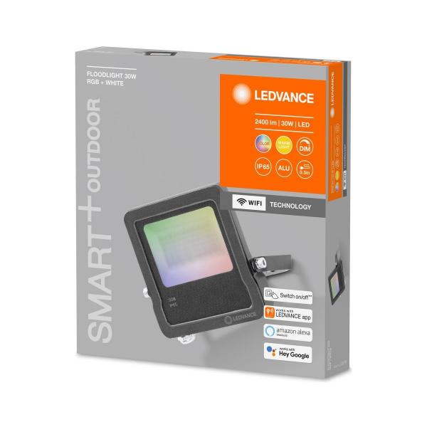 LEDVANCE Flutlicht SMART+ WIFI FLOOD 20W, 1260lm, 3000K, dunkelgrau (4058075474642)