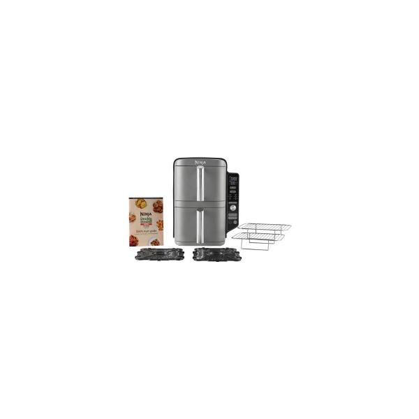 ARDEBO.de Ninja SL400 Heißluftfriteuse Douvle Stack XL, 2470 W, 2 Ebenen, 6 Garfunktionen, 9,5 L (2 x 4,75 pro Fach)