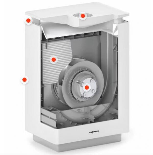 Viessmann Vitopure 250 Mobiler Luftreiniger für 35 m² Wohnräume, Leinen-weiß (ZK08007)