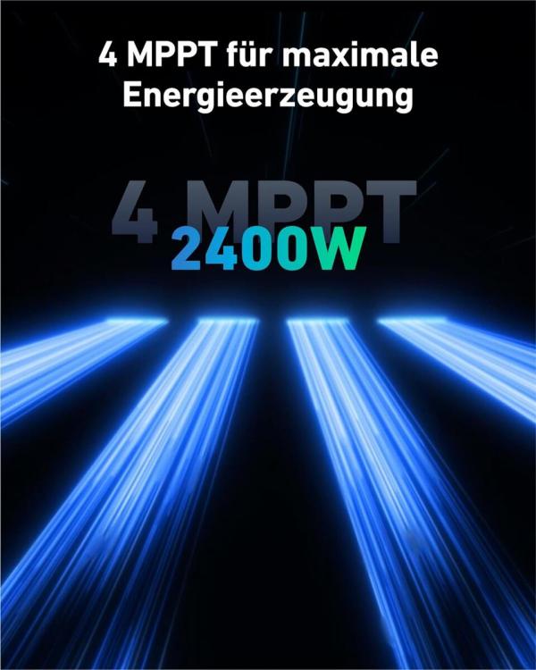 Anker Solix Solarbank 2 E1600 Pro Batteriespeicher inkl. integriertem Mikrowechselrichter, 1600 Wh, 4 MPPT, 2400W (A17C13Z1)