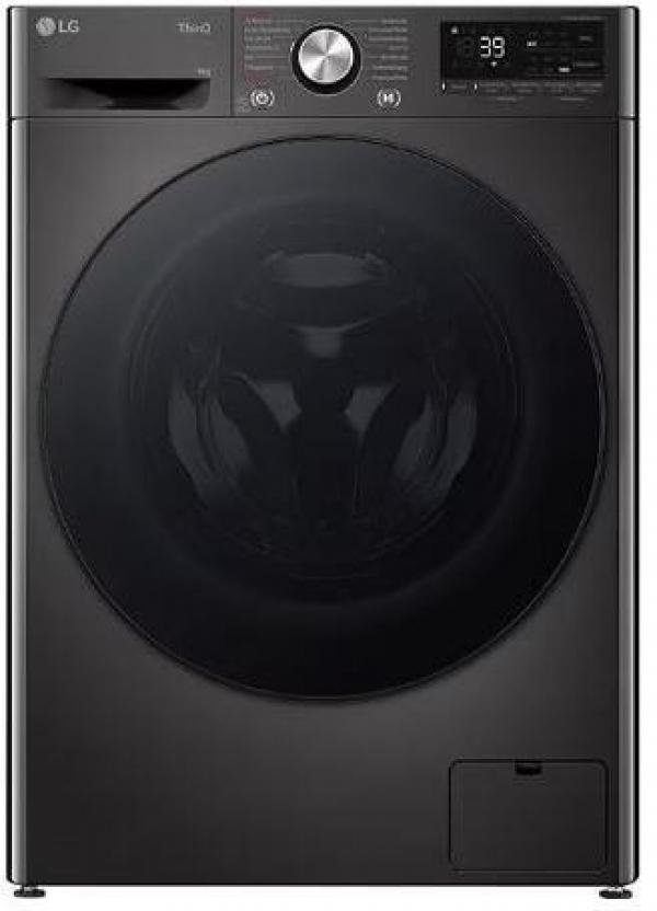 ARDEBO.de LG F4WR709YB 9 kg Frontlader Waschmaschine, 60 cm breit, 1400 U/Min, Kindersicherung, WIFI, AI DD, Zeitverzögerung, Platinum Black