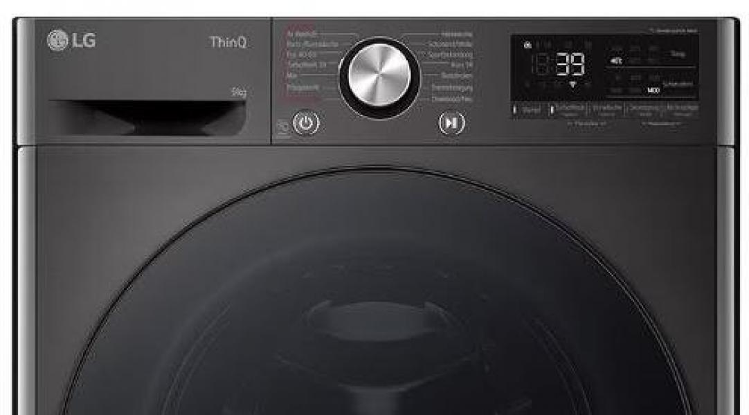 LG F4WR709YB 9 kg Frontlader Waschmaschine, 60 cm breit, 1400 U/Min, Kindersicherung, WIFI, AI DD, Zeitverzögerung, Platinum Black