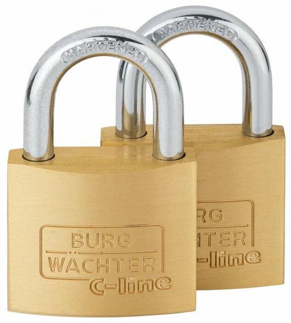 ARDEBO.de Burg Wächter Duo 222 40 SB Vorhängeschloss-Set, Messing (16501)