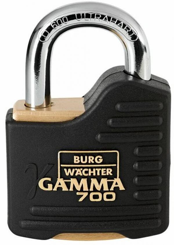 ARDEBO.de Burg Wächter Gamma 700 55 SB Zylinder-Vorhängeschloss, Messingkörper, Kunststoffummantelung, schwarz (19171)