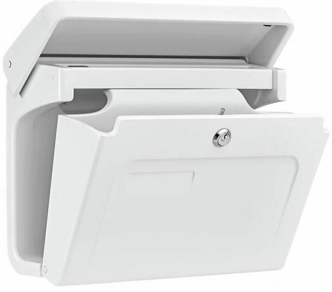 Burg Wächter Fehmarn 3888 W Kunststoff-Briefkasten, mit Zeitungsfach, Querformat, weiß (25780)